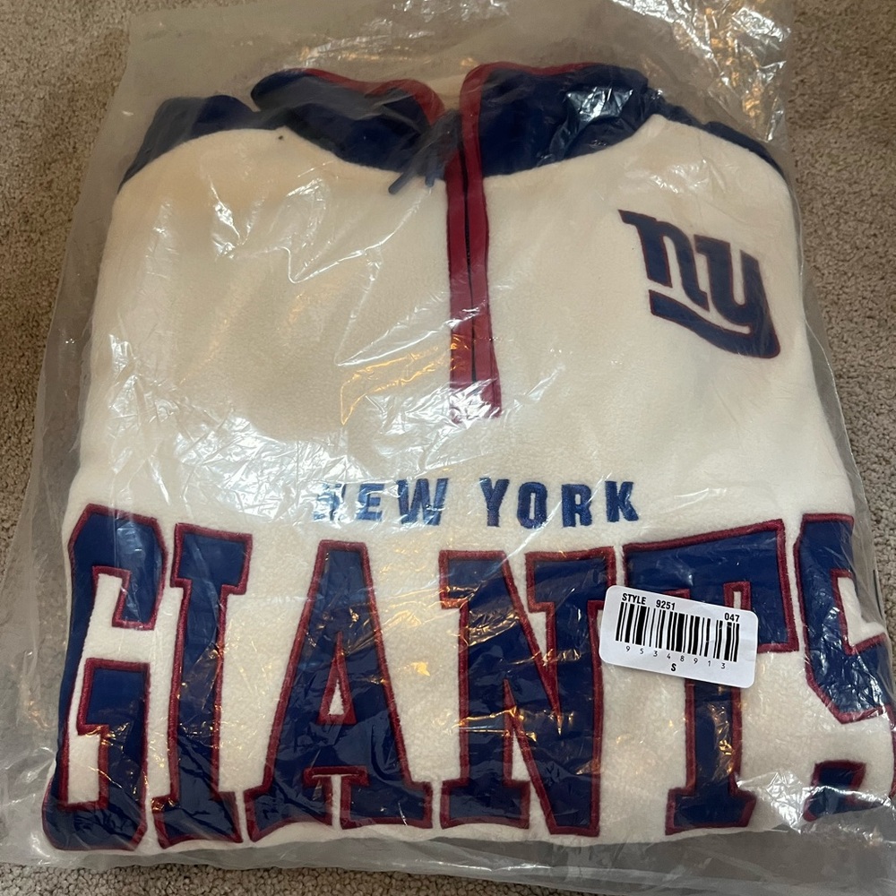 Aeropostsle New York Giants White & Royal Blue Unisex quarter zip sweatshirt